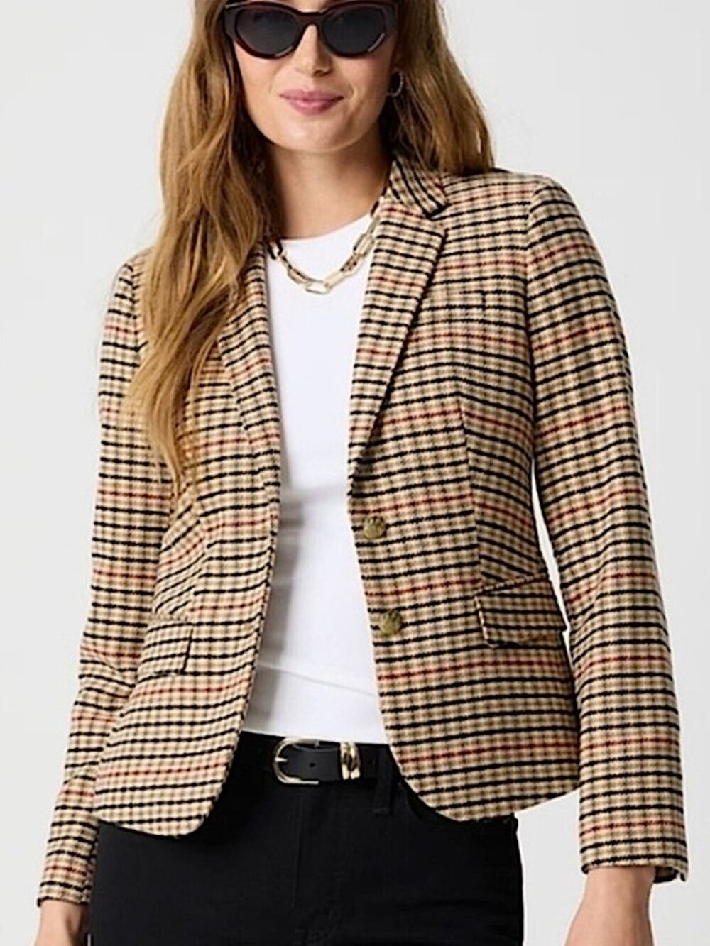 J. Crew Factory Plaid Wool Blend Schoolboy Blazer Jacket 2024 Size 4